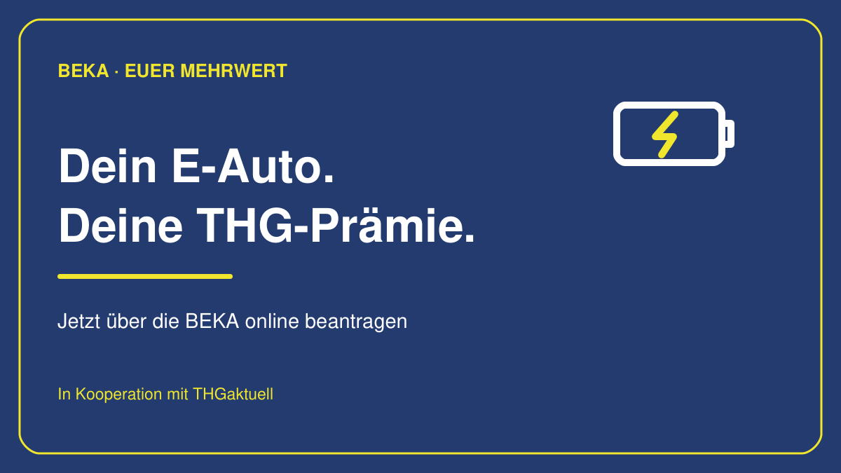 BEKA: Dein E-Auto. Deine THG-Prämie. Jetzt online beantragen.